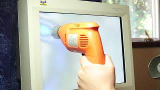 CRT Degaussing With A Drill [upl. by Anitneuq]