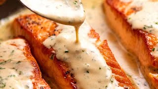 Salmon with Creamy Herb amp Garlic Sauce [upl. by Ahsenat143]