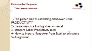 Estimate the Manpower and create Manpower loading sheet [upl. by Keely]